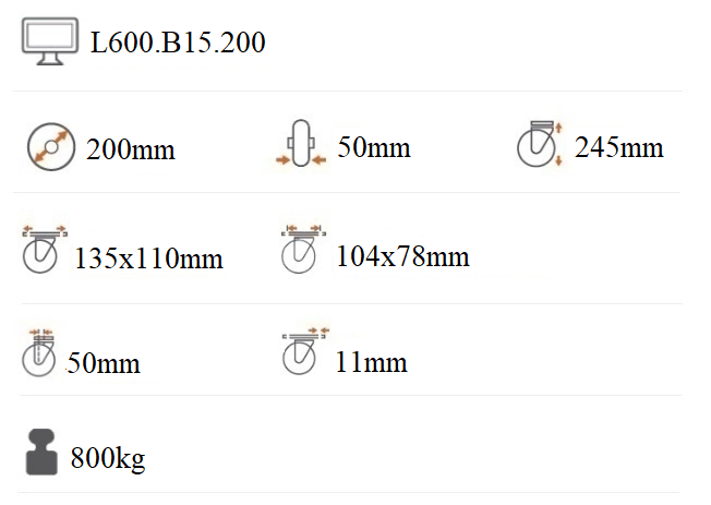 Ťažkotonážne koliesko 200x50 mm otočná kladka