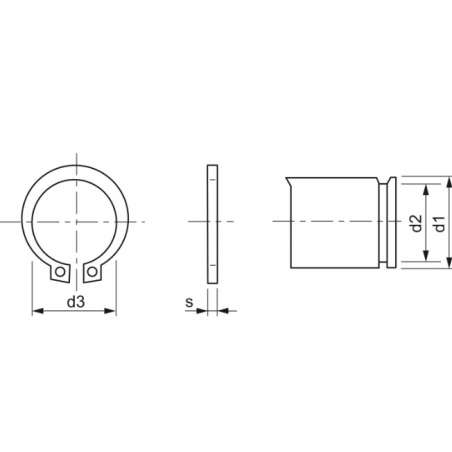 DIN 471 Poistný krúžok na hriadeľ  3 mm