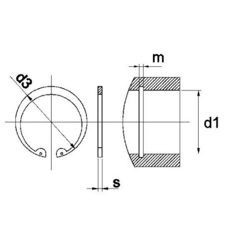 DIN 472 Poistný krúžok do diery 10 mm