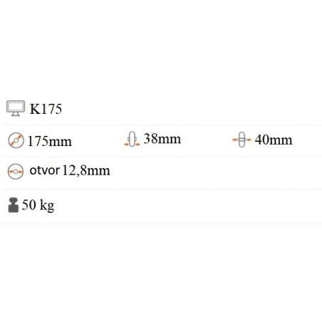 Koliesko na kosačku 175x38 mm