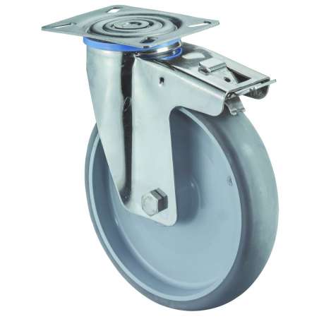  Nerezové transportné koliesko 80x30 mm otočná kladka s brzdou