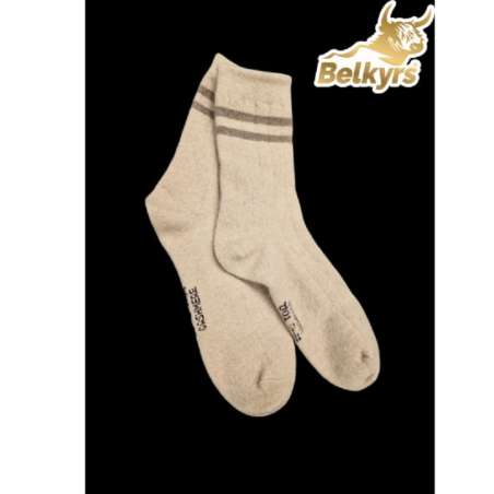 Ponožky 100% kašmír béžové s prúžkom