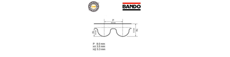 8M-800 HTD ozubený remeň BANDO