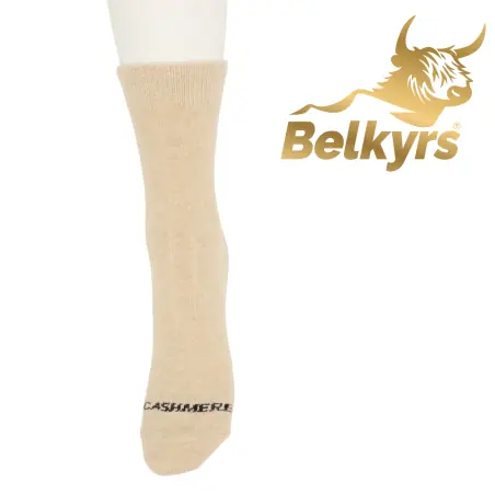 Ponožky 100% kašmír bledé s nápisom