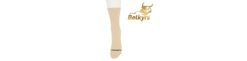 Ponožky 100% kašmír bledé s nápisom Ponožky 100% kašmír bledé s nápisom