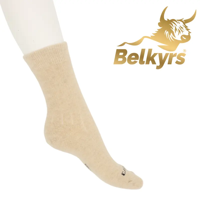 Ponožky 100% kašmír bledé s nápisom Ponožky 100% kašmír bledé s nápisom