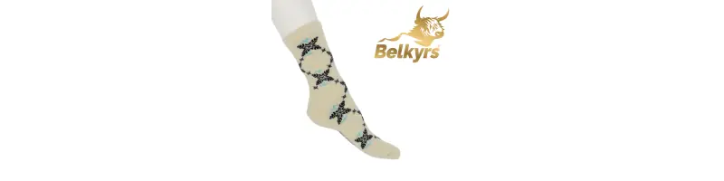 Ponožky z mongolskej vlny melírové s vločkami Ponožky z mongolskej vlny melírové s vločkami