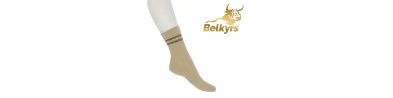 Ponožky 100% kašmír béžové s prúžkom