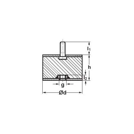 SILENTBLOK D06xHR07/M3x6, 06-07-2