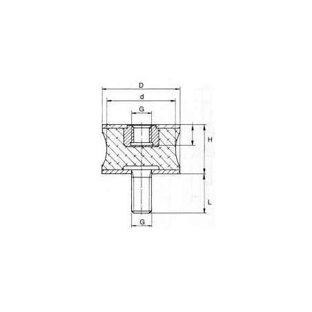 SILENTBLOK D40x30/M8x23, BT40x30/S3