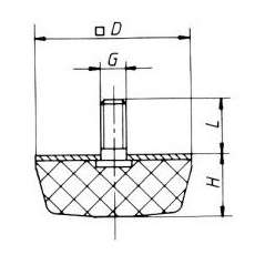 SILENTBLOK D50x50xH20/M10x28, K50x50